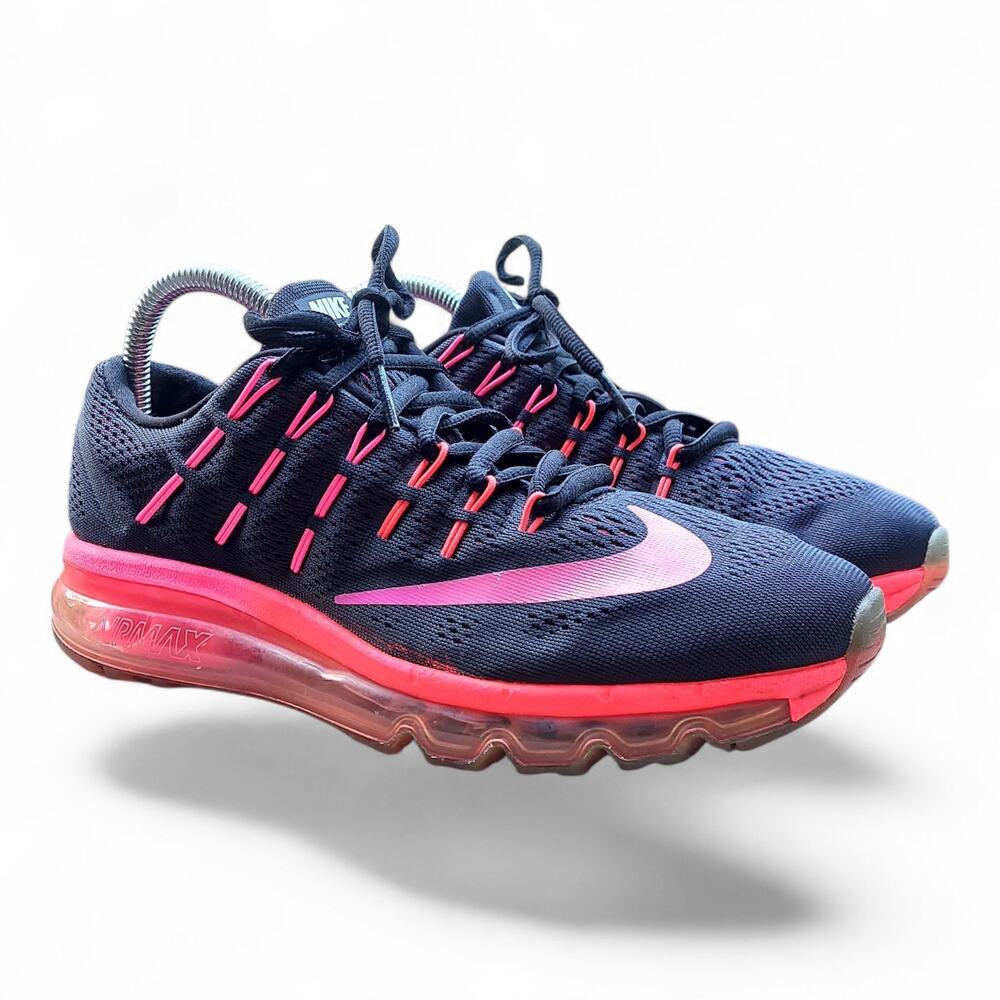 Nike Air Max 2016 Womens 8.5 Black Pink Running Training Sneakers 806772-006